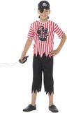 Jolly Smiffys Jolly Pirate Boy Kinder Kostuum - 6 jaar - Rood/Wit