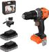BLACK+DECKER 18V Brushless Perceuse-visseuse à percussion dans un coffret (avec 2x2.5Ah batterie et chargeur) - BLD783E2K-QW