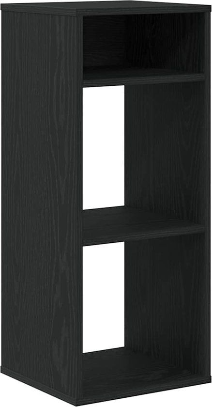 vidaXL Boekenkast - 34x31x80 cm - Bewerkt hout - Zwart