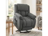 HOMCOM Fauteuil releveur électrique massage et chauffage avec repose-pied, dossier inclinable, télécommande et poche latérale