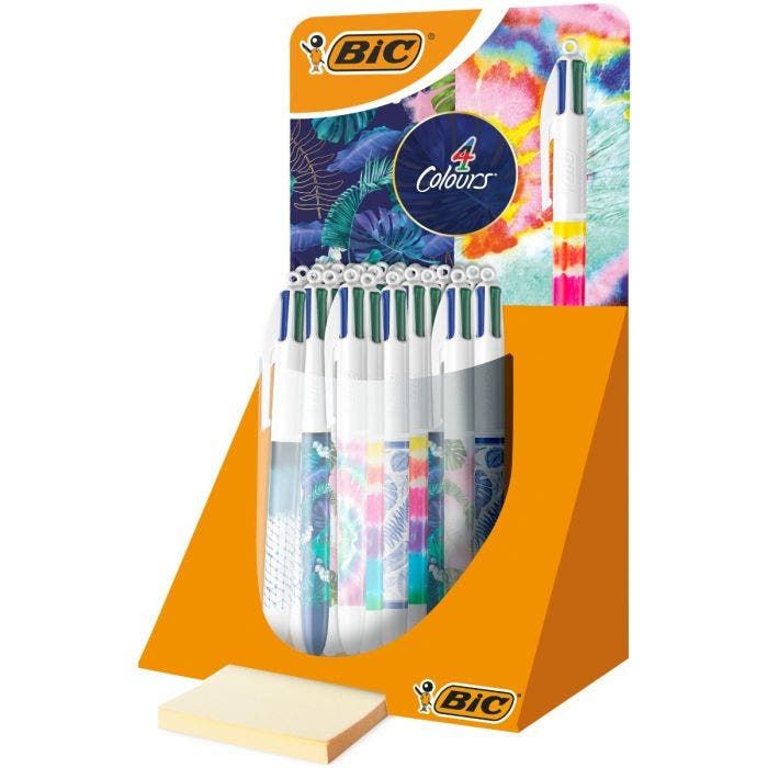 BIC 4-Color Ballpoint Pen - Black, Blue, Green, Red - Medium - 30 Pack