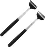 Merkloos / Sans marque Shenzhen Haorui Industrial Technology Co., Ltd. Stainless Steel Telescopic Back Scratches - Pack of 2 - Portable Back Scratcher 20 cm to 68 cm
