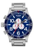 Nixon Uniseks analoog Japans kwartsuurwerk met roestvrijstalen armband A083-5091-00, Navy Sunray/Silver