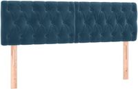 vidaXL Hoofdbord 144x7x78/88 cm Fluweel Donkerblauw