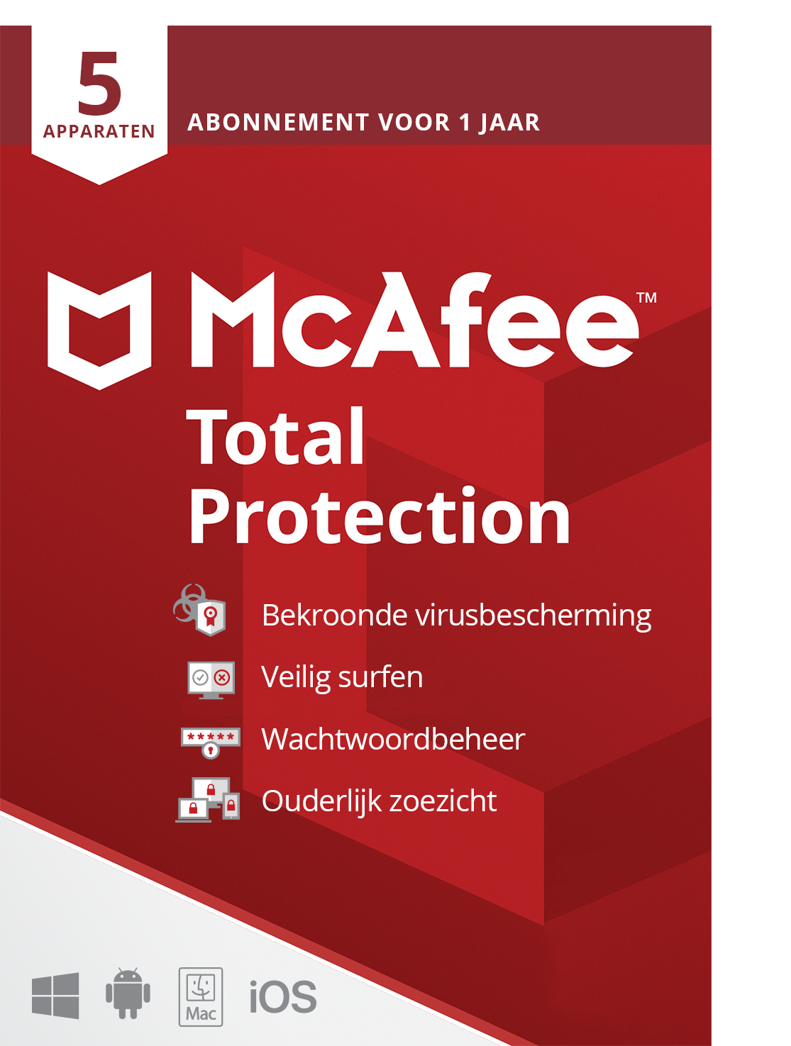 McAfee Total Protection 2021 | 5Apparaten - 1jaar | Windows - Mac - Android - iOS