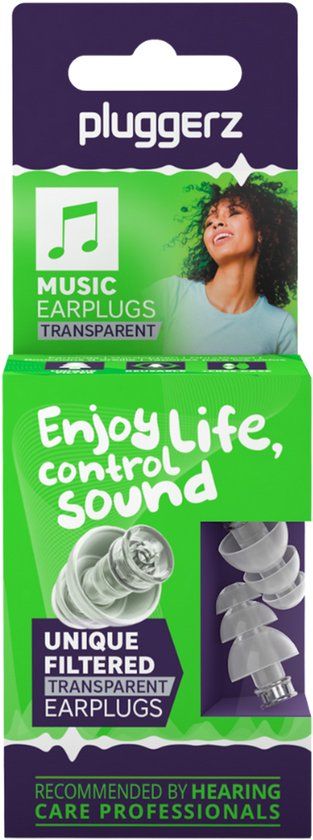 Pluggerz Music Uni-Fit Oordopjes - Transparant - 22dB - Siliconen