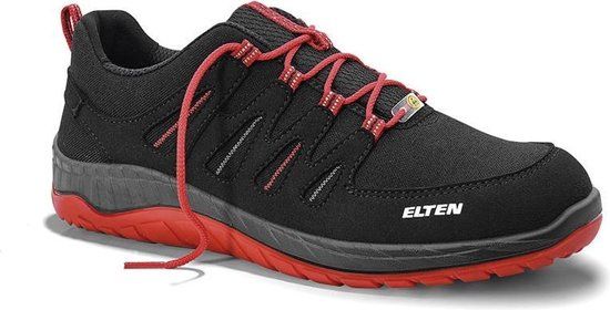 ELTEN MADDOX Black-Red Low ESD S3 - Men's Safety Shoes - Size 39