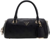 GUESS Cresidia II Box Satchel Black Logo Zwart Handtas