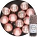 Kaemingk B.V. Boules de Noël 12x 6 cm - incl. guirlande de perles 10 m - rose clair - plastique