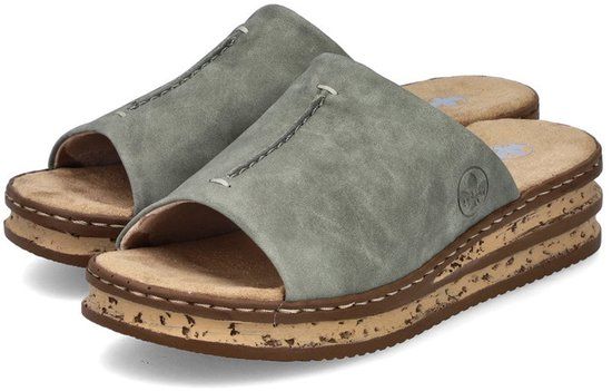 Rieker Dames Pantoletten Slipper 62905-53 Groen