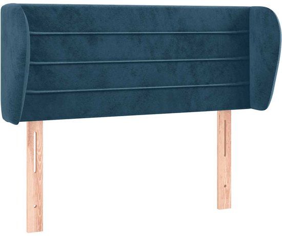vidaXL Hoofdbord met randen 103x23x78/88 cm fluweel donkerblauw