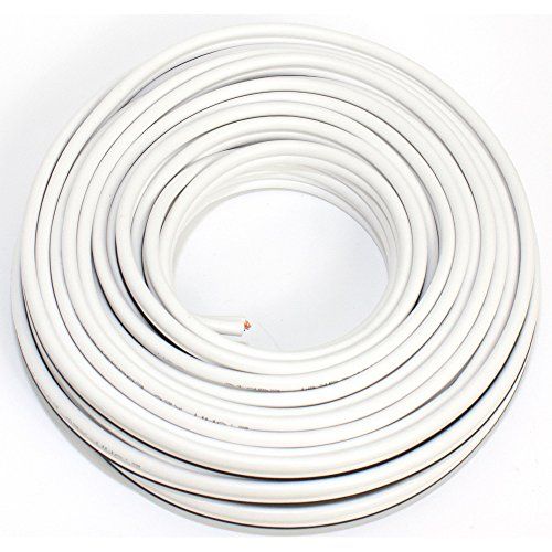 SeKi Luidsprekerkabel wit, 2 x 2,50 mm² - 10 meter ring, CCA koperen luidsprekerkabel voor helder geluid bij hifi, thuisbioscoop en auto-HiFi met polariteitsmarkering