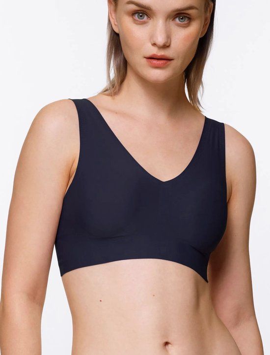 Dorina Bralette met vulling Eco - Soft BH - Naadloze BH Top - Comfortabele top - Schijnt niet door - XXL - Zwart