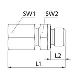 Riegler Rechte schroefverbinding, zachte dichting, G 1/2 a., buitendiameter buis: 10 mm, PN max. 315 bar, SW1 19, SW2 27, verzinkt staal