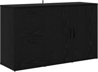 vidaXL Dressoir Zwart Eiken 100 x 33 x 59.5 cm Bewerkt hout