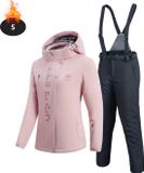 Nivard Skipak - SkiBroek - Skijas - Ski Suit - Wintersport - Dames - 2-Delig - Roze - Maat S