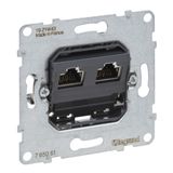 Legrand 765061 Wandcontactdoos 2 x RJ-45 Zwart