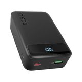 SBS Compact PowerBank, 20000mAh, 20W Power Delivery (PD 3.0 PPS), AFC, Powerbank met Snelladen, LCD-Scherm, USB-C, USB-A, Draagbare reisoplader, Compact Ontwerp, Zwart