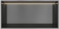 Hotbath &More Inbouwnis - 30 x 60 x 10 cm - met LED-verlichting - Geborsteld Gunmetal PVD