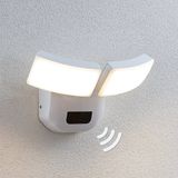 Lindby Wandlampen buiten - 2lichts - Aluminium, kunststof - H: 21.3 cm - wit (RAL 9006) - Inclusief lichtbronnen