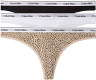 Calvin Klein String 3-pack Dames Zwart Katoen Elastaan Maat M