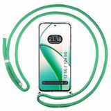 Tumundosmartphone Transparante beschermhoes voor de Realme 12 5G / 12 x 5G, met koord in watergroen