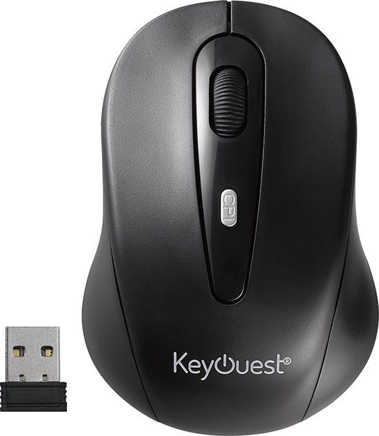 KeyOuest KO010860 muis RF Draadloos 1600 DPI Zwart