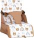 TINEO Nomade, rehausseur pour siège auto, ultra compact, 30 x 28 x 13 cm, couleur : camel/ours, avec ceinture de sécurité, sangles réglables