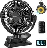 VENTRA® Draadloze Ventilator - Zwart - 5 Windsnelheden - 12000 mAh - 20.3 cm Diameter