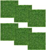 Merkloos Set van 6 kunstgras tegels 15 x 15 cm