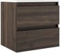 Saniclass Chacito Badkamermeubelset - 60x40x55cm - keramische wastafel glans wit - 1 wasbak - 1 kraangat - 2 lades - noten