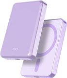 Force Case Powerbank 5.000 mAh - Convient aux MagSafe & Sans fil Qi 15W - Avec 1x port USB-C - Chargeur rapide, Violet