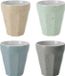 Excellent Houseware Thee/koffie mokken set - 8x stuks - porselein - 250 ml - gekleurd