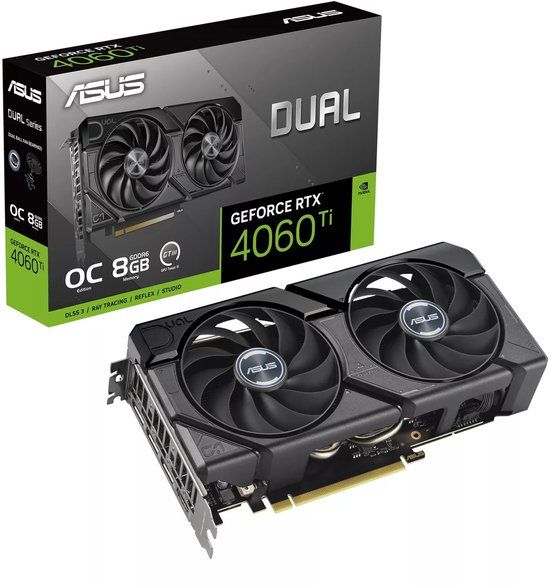 ASUS Dual GeForce RTX 4060 Ti 8GB GDDR6 Graphics Card - 1x HDMI 2.1a, 3x DisplayPort 1.4