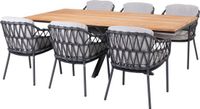 4 Seasons Outdoor Minerva Calpi dining tuinset 220x95xH75cm 7 delig Antraciet