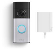 Ring Wired Video Doorbell Plus - Plug-In Adapter - Satijn Nickel - 2K
