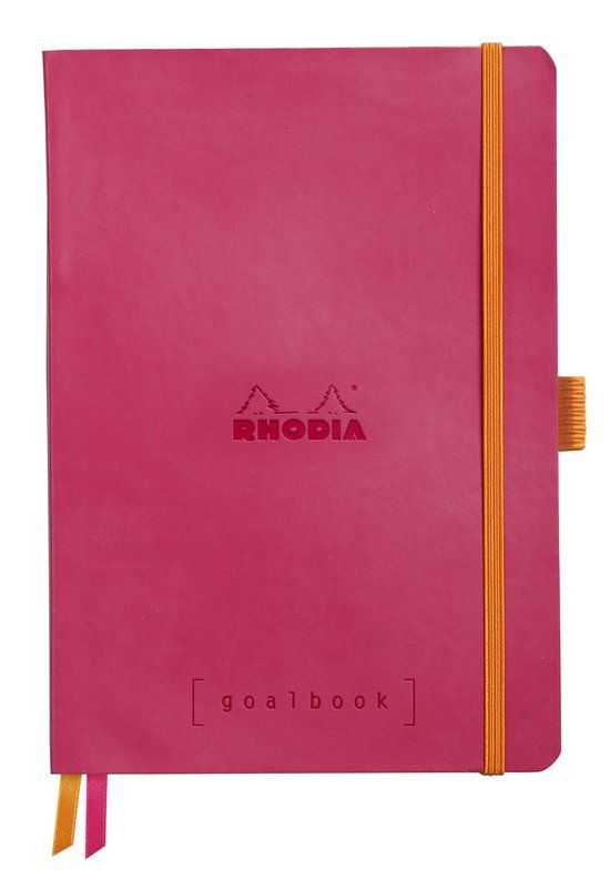 Rhodia Goalbook A5 Dotted Raspberry 240 Pages 90 g/m² Ivory Paper Hardcover Elastic Closure