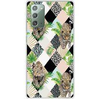 Samsung Galaxy Note 20 leopard losange bedrukt siliconen hoesje