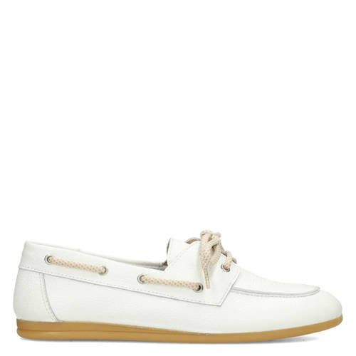 Poelman Callie leren bootschoenen ecru