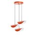 Stijlvolle oranje kroonluchter, metalen behuizing, 50 cm diameter, verstelbare hoogte 75-106 cm, 3 x E27-stopcontacten, perfect voor moderne woonruimtes, IP20
