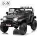 Icecat Voiture électrique tout-terrain 12 V pour enfants - Double transmission, 3 vitesses, télécommande parentale, siège unique avec ceinture de sécurité, roues et siège en plastique - Noir