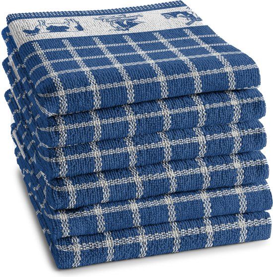 DDDDD Keukendoek Dutchie Blue - 6 stuks