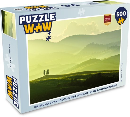 MuchoWow Puzzel Toscane - Heuvels - Groen - Legpuzzel - Puzzel 500 stukjes - Sinterklaas cadeautjes - Sinterklaas voor grote kinderen