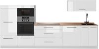Vicco Complete keukeneenheid Fame-Line, Wit Hoogglans/Wit, 340 cm, WB Eik