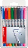 STABILO OHPen - Uitwisbare Marker - Universal F Punt 0,7 mm - Etui Met 8 Kleuren