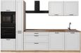 Vicco Complete keukeneenheid R-Line, Wit landelijk/Goudkleurig Eiken, 310 cm goudkleurig eiken werkblad