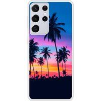 Samsung Galaxy S21 Palmiers colores Verstevigd hoesje met sublimatie bedrukking
