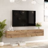 en.casa meuble TV Lapinlahti 180x31,5x29,5cm couleur bois