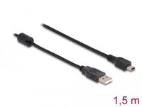 Delock Cable USB 2.0 Type-A male > USB 2.0 Mini-B male 1.5 m black