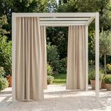ROOM99 Garden Line Outdoorgordijn met plooiband, 155 x 250 cm (b x h), buitengordijn, weerbestendig, waterdicht, inkijkbescherming, zonwering, winddicht, beige